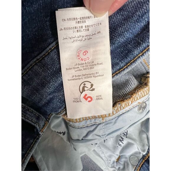 Boden T0366 Skinny‎ Jean Indigo High Rise Blue Denim sz 8L Modern Stretch - Picture 4 of 12